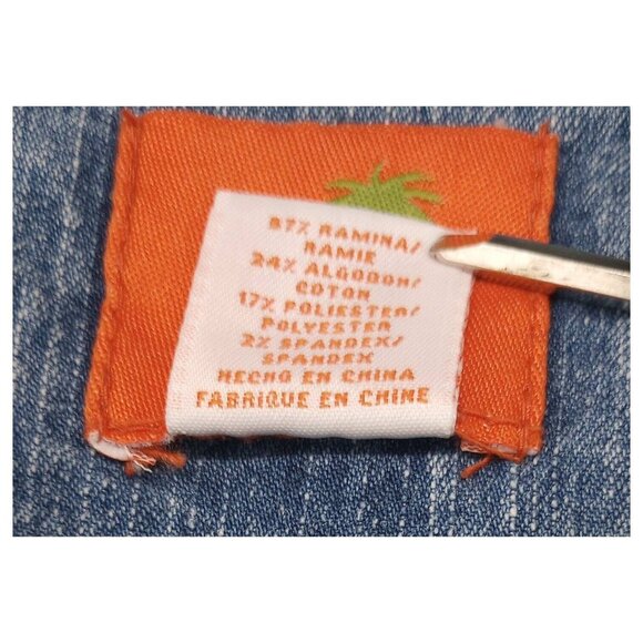 Hearts of Palm Blue Denim Jean Jacket Woman Size 8 Embroidered Beaded - Picture 10 of 16